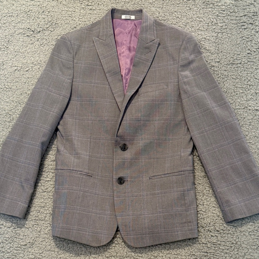 Calvin Klein Charcoal Checkered Blazer